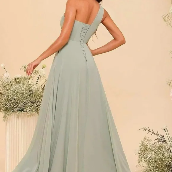 Elegant Pink One-Shoulder Dress - Picture 3 of 3